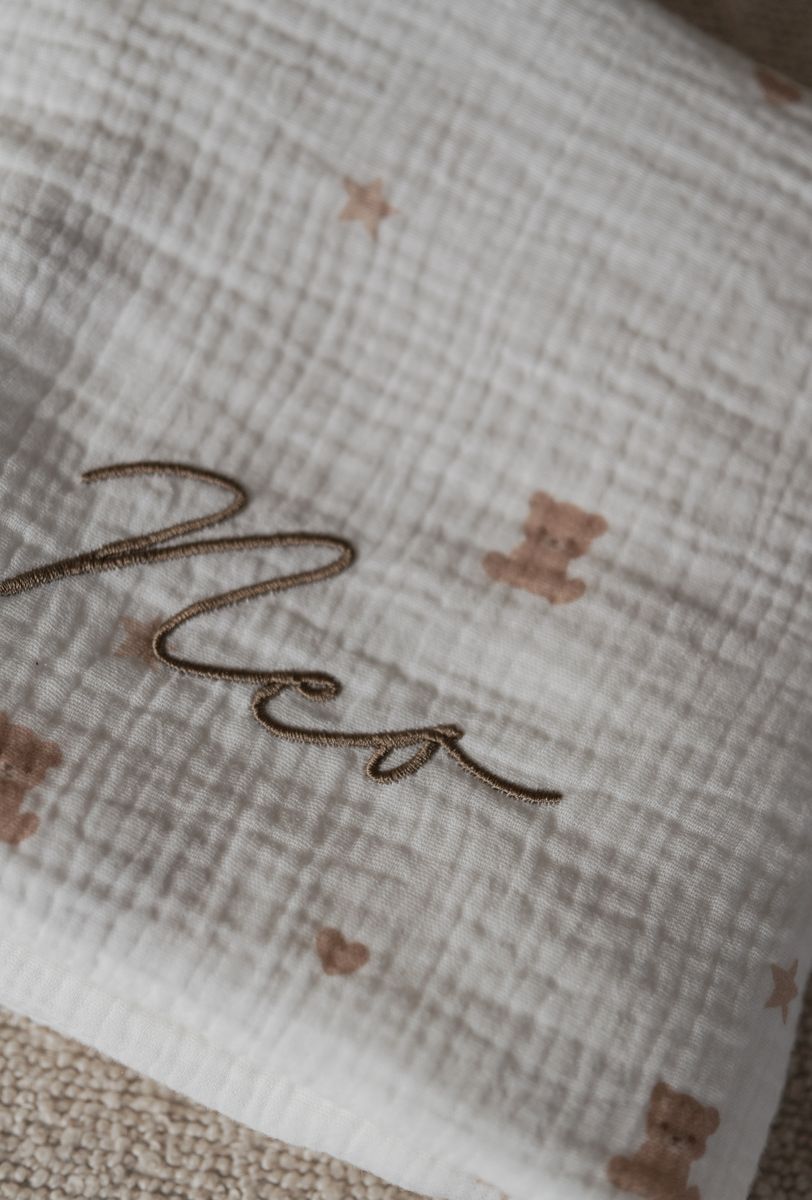 Bedtime musselin sengetøy - teddybear