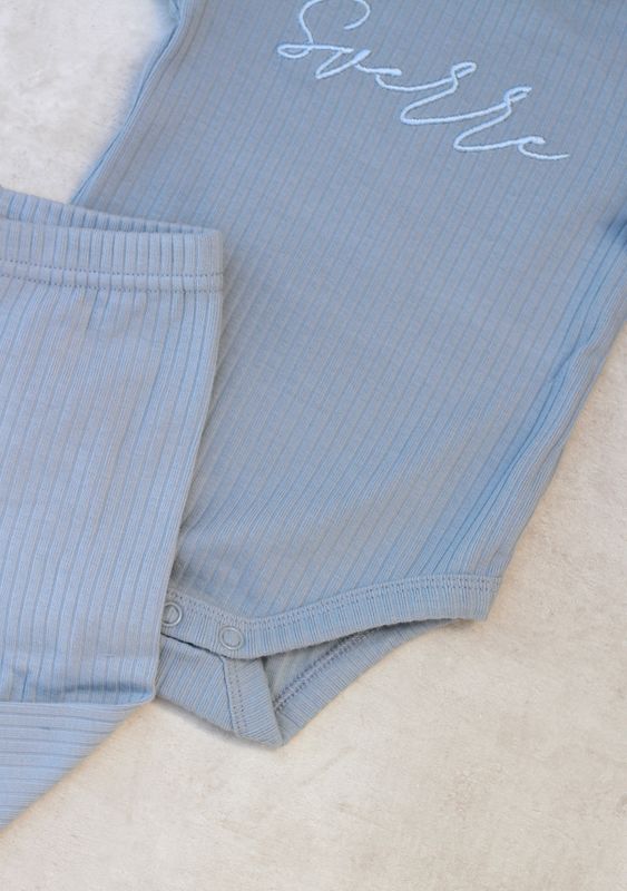 Basic rib sett - dusty blue