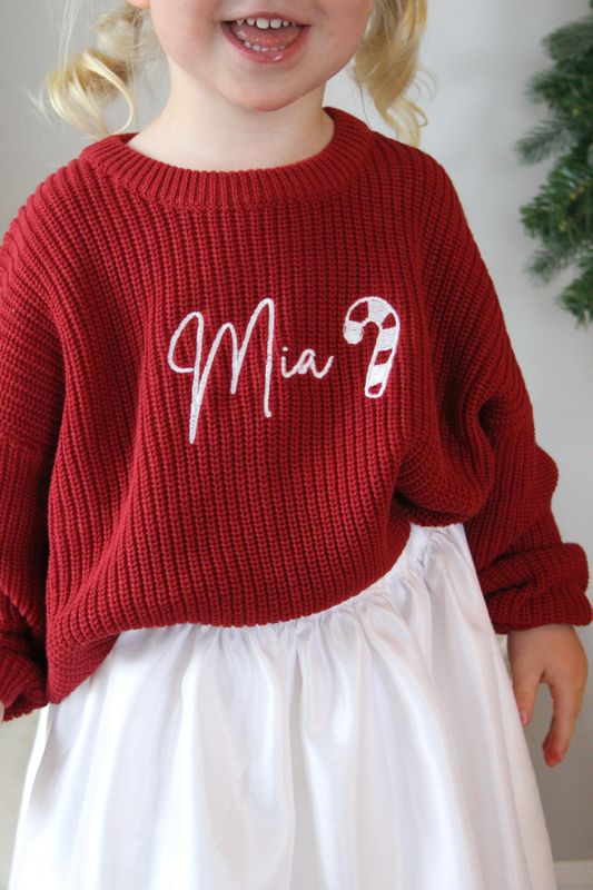 Knit genser - cranberry
