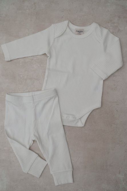 Hovedbilde Basic rib sett - white