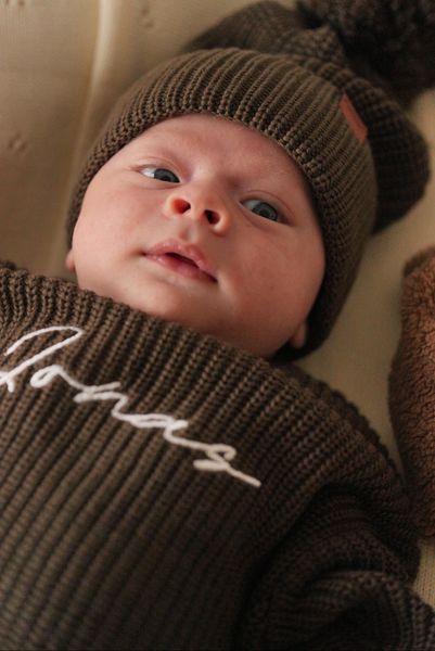 Hovedbilde Knit lue med dusk - brown