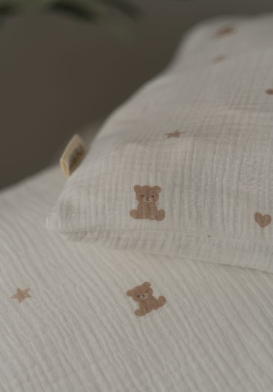 Bedtime musselin sengetøy - teddybear