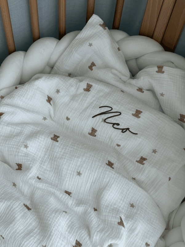 Bedtime musselin sengetøy - teddybear
