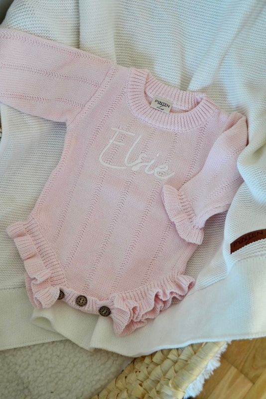 Tiny frill romper - pastel pink