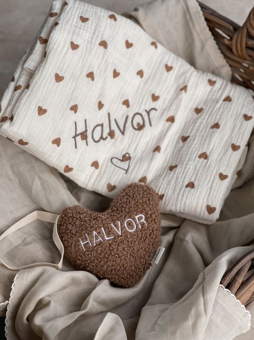 Hovedbilde Bouclé smokkekos - heart taupe