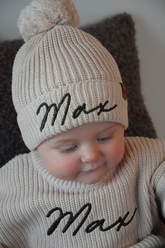 Knit lue med dusk - sand