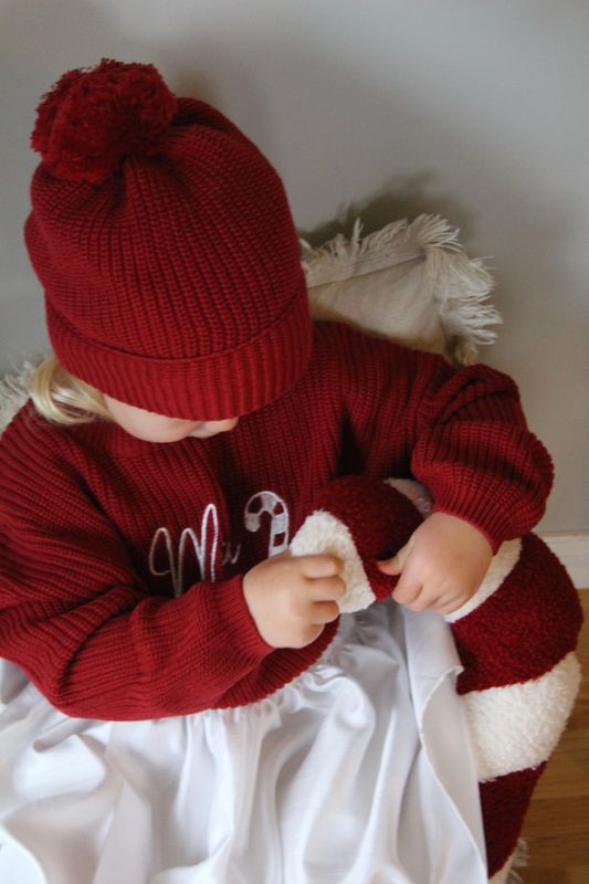 Knit genser - cranberry