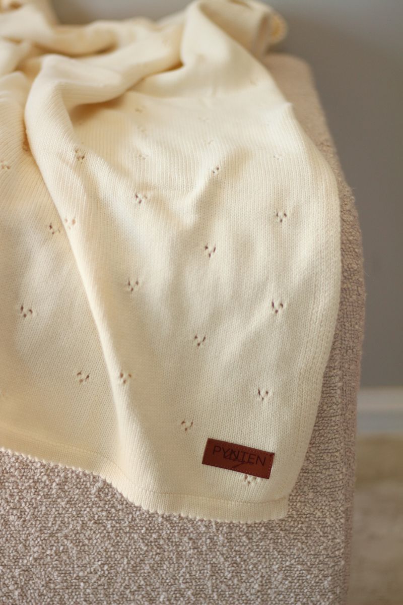 Pointelle babyteppe - ivory