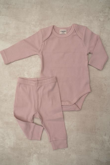 Hovedbilde Basic rib sett - light pink