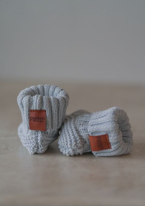 Hovedbilde Knit babytøfler - blue whisper