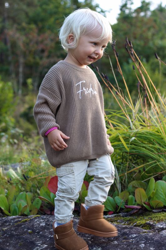 Knit genser barn - taupe