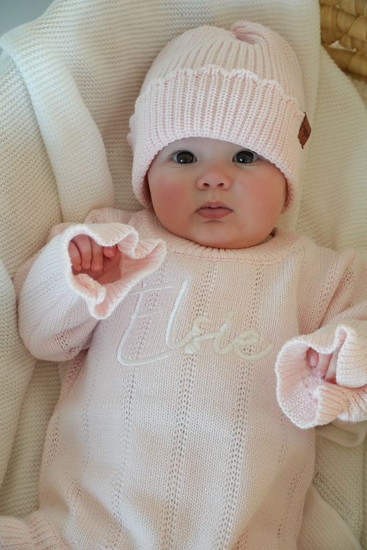 Tiny frill romper - pastel pink