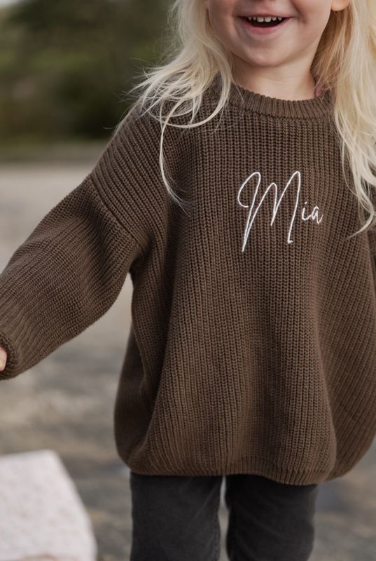 Knit genser barn - brown