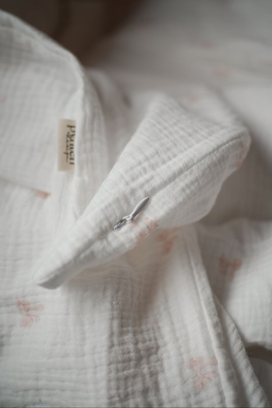Bedtime musselin sengetøy - pink bow