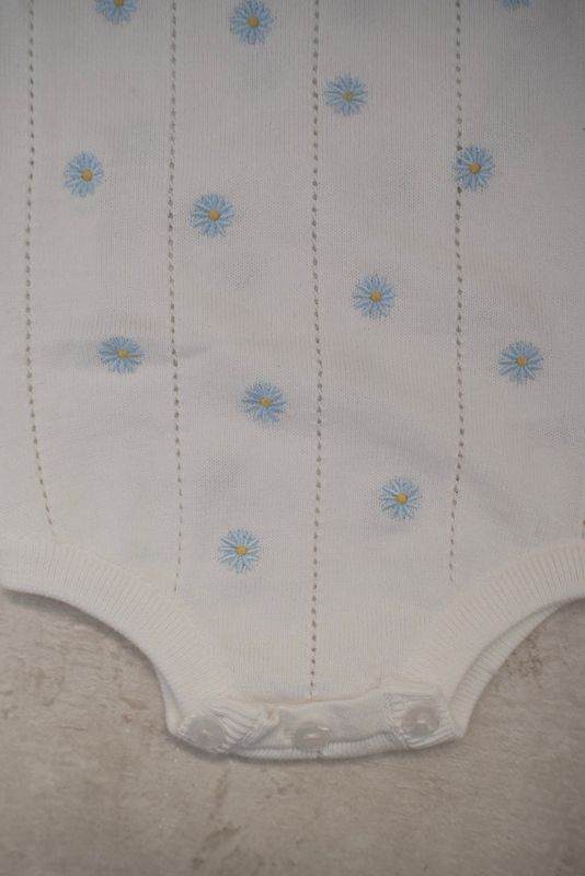 Tie romper - blue daisy