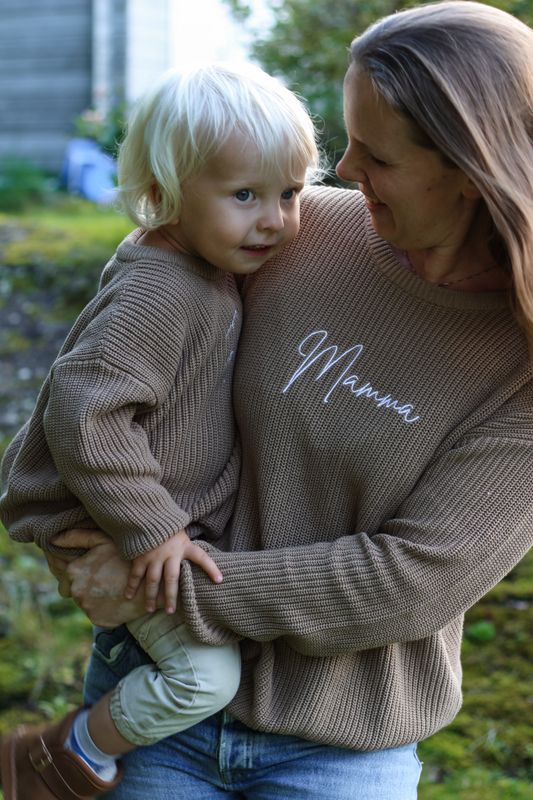 Knit genser barn - taupe