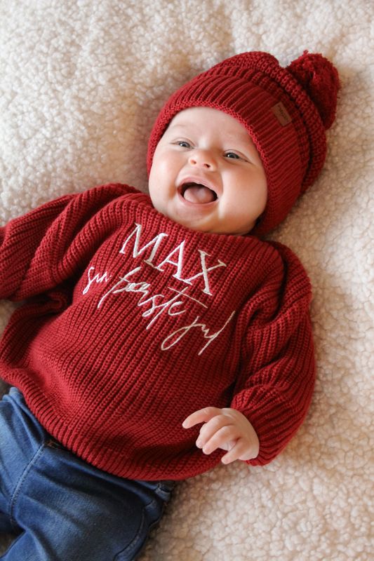 Knit genser - cranberry