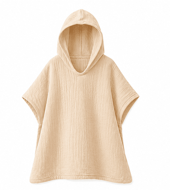 Hovedbilde Badeponcho med hette - sand
