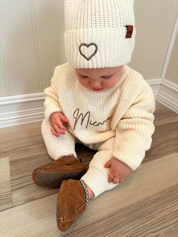 Knit bukse barn - cream
