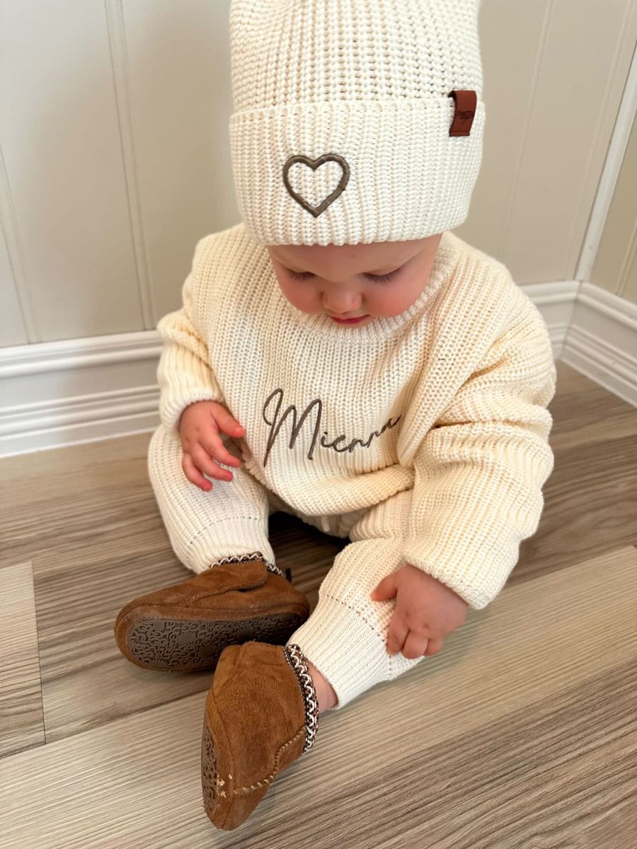 Knit bukse barn - cream