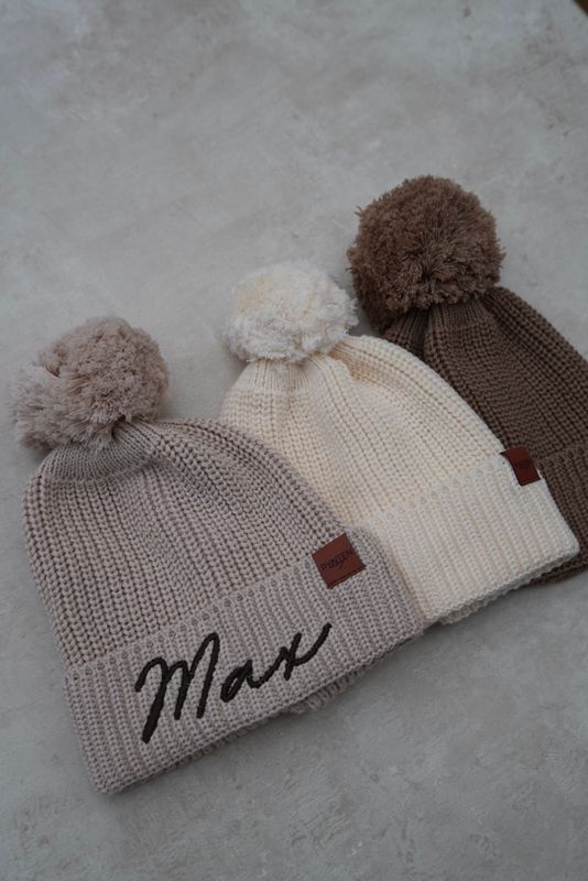 Knit lue med dusk - taupe