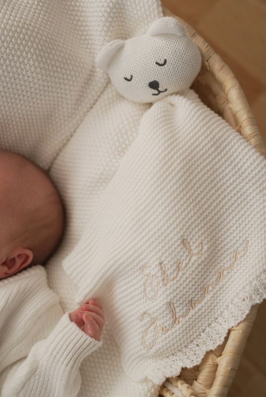 Soft koseklut bamse - white
