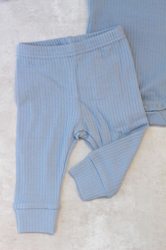 Basic rib sett - dusty blue