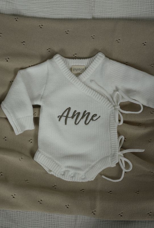 First wrap romper - milky white